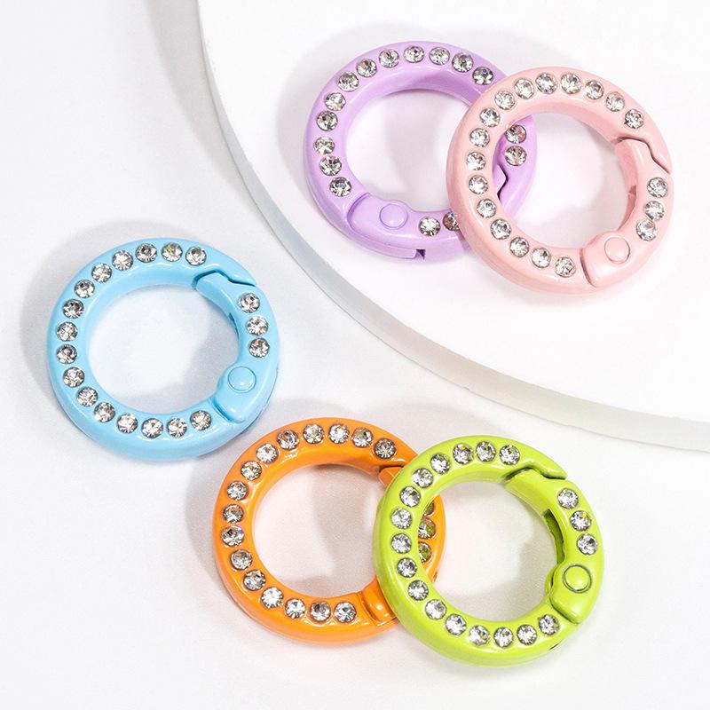 Circle Round Bag - 30pcs เพชรโลหะ O แหวน 20 มม.วงกลมรอบฤดูใบไม้ผลิ