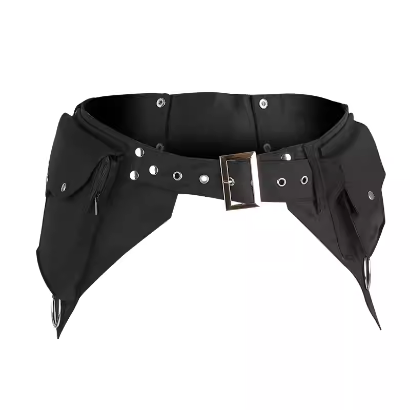 Women'S Retro Bags - ผู้หญิงยุคกลาง Punk เอวกระเป๋า Steampunk PU หนังรถจักรยานยนต์สไตล์สะโพกเข็มขัดกระเป๋า