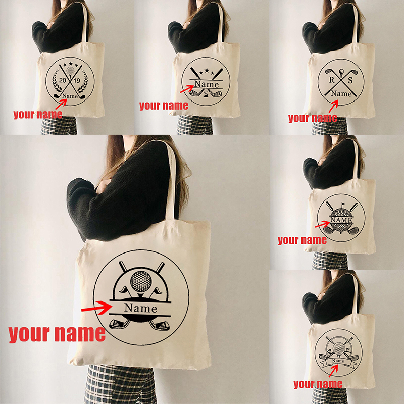 Women Bags Name - ที่กําหนดเองชื่อลูกกอล์ฟรูปแบบผ้า/ผ้า/ผ้า/ผ้า/ผ้า/ผ้า/ผ้า/ผ้า/ผ้า/ผ้า/ผ้า/กอล์ฟกระเป๋าเดินทางถุงช้อปปิ้งนํากลับมาใช้ใหม่ Great Golf ของขวัญผู้หญิงไหล่กระเป๋า