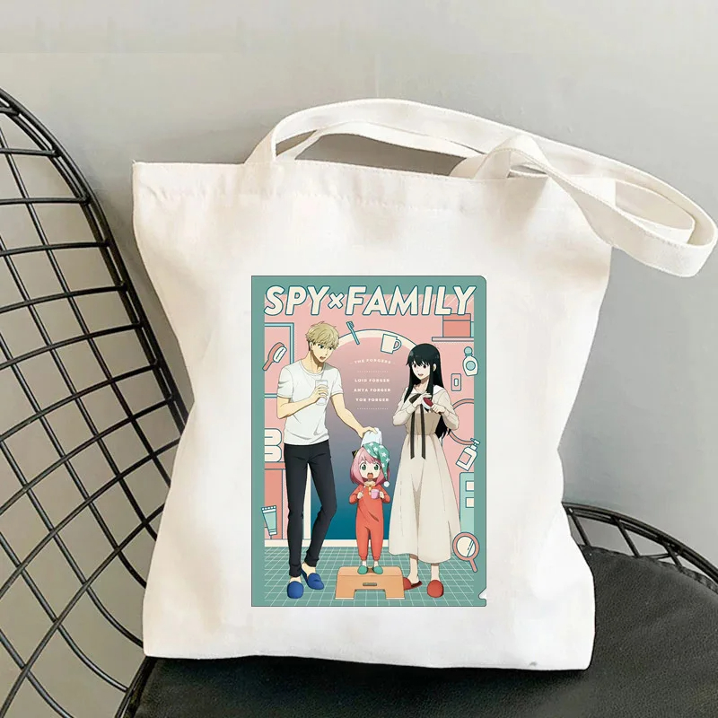 Women X Bags - กระเป๋าช้อปปิ้งลาย Kawaii Spy X กระเป๋าผ้าแคนวาสพิมพ์ลาย กระเป๋าถือ
