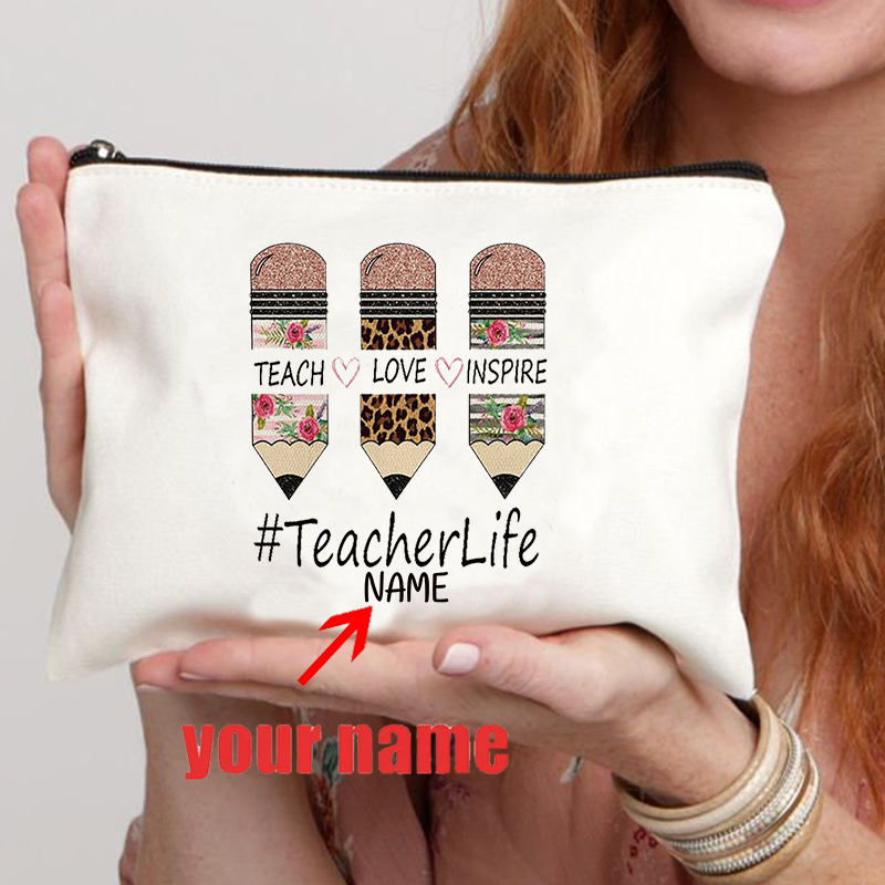 Women Bags Name - ส่วนบุคคลสอน Peace Love Inspire Teacher Life