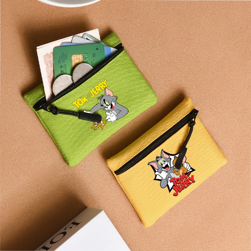 Women Bags Mini - ทอมแอนด์เจอร์รี่กระเป๋าเงินขนาดเล็กการ์ตูนลายแอนิเมชั่นพิมพ์ลายกระเป๋าใส่เหรียญกระเป๋าสตางค์น่ารักสำหรับทุกเพศผู้หญิงผู้ชายกระเป๋าเงินแบบพกพาของขวัญปาร์ตี้