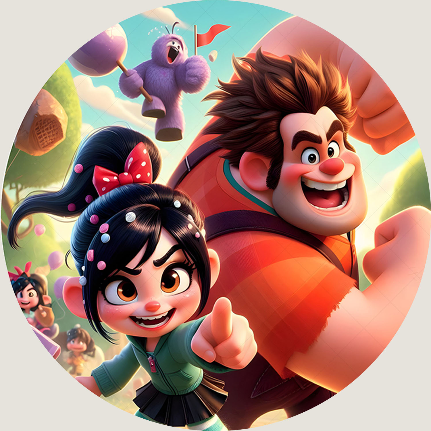 ฉากหลังธีม Wreck It Ralph รูปว - Circle Round Bag บทวิจารณ์และราคา