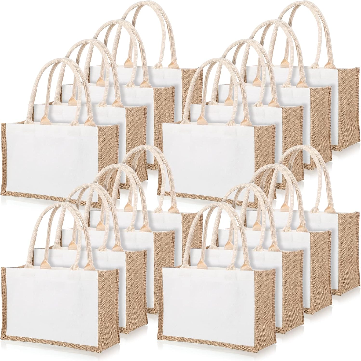 16 Pack Burlap Tote กระเป๋า Ju - Women Bags For Eid บทวิจารณ์และราคา