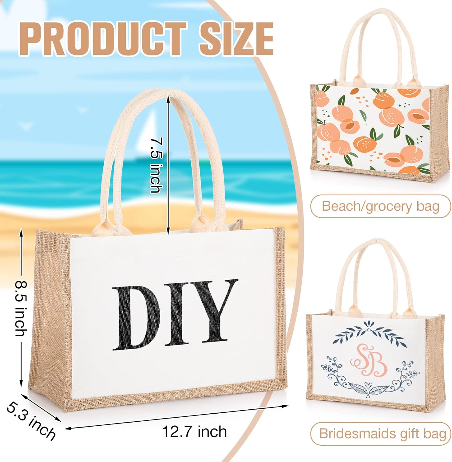 16 Pack Burlap Tote กระเป๋า Ju - Women Bags For Eid บทวิจารณ์และราคา