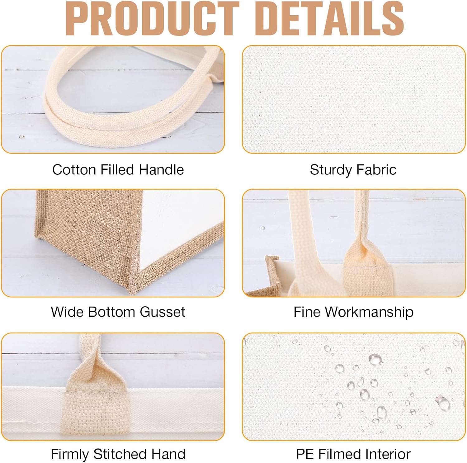 16 Pack Burlap Tote กระเป๋า Ju - Women Bags For Eid บทวิจารณ์และราคา