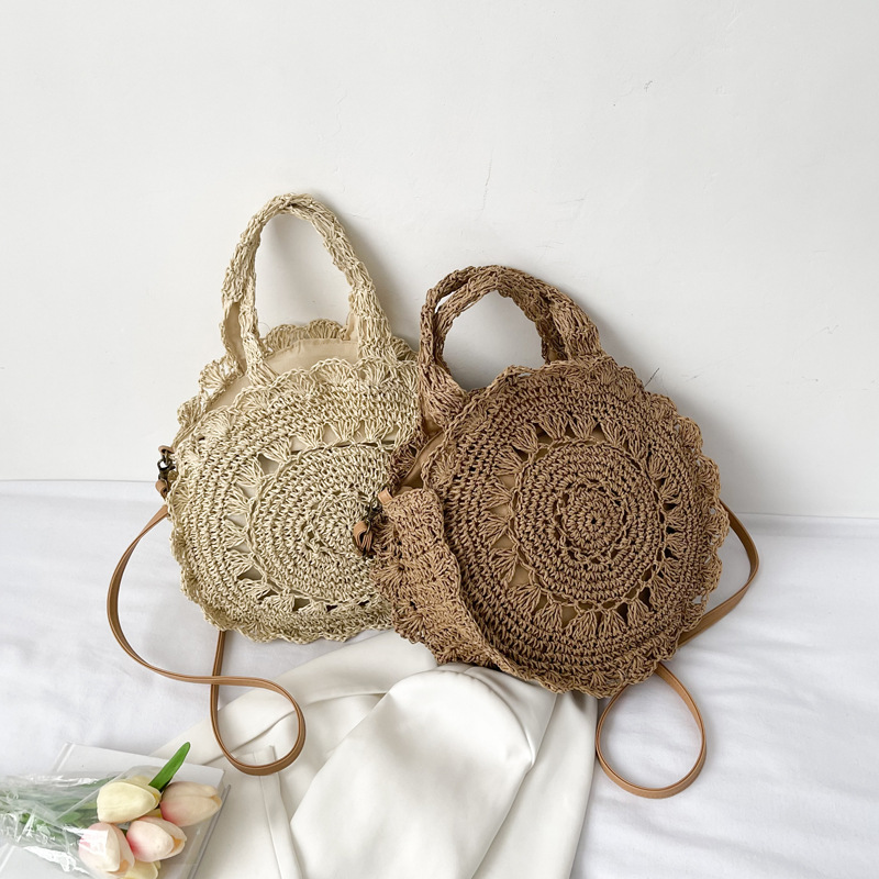 กระเป๋าชายหาดหวายสานสำหรับผู้ห - Circle Round Bag บทวิจารณ์และราคา