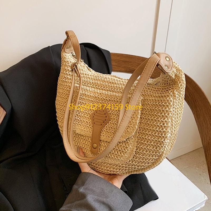 G5AEผู้หญิงฟางกระเป๋าชายหาดCro - Woven Straw Bag บทวิจารณ์และราคา
