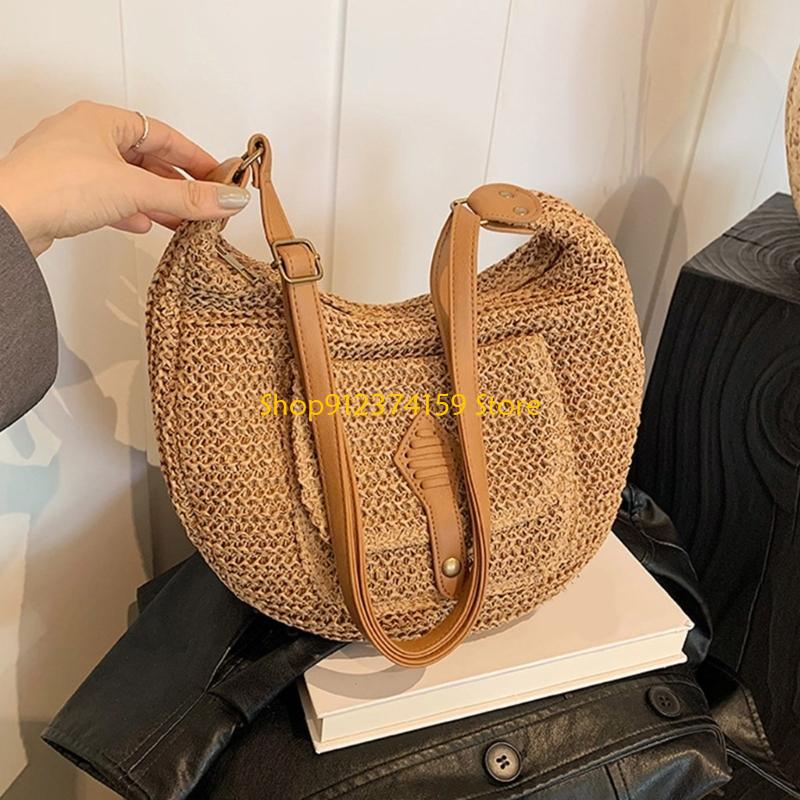 G5AEผู้หญิงฟางกระเป๋าชายหาดCro - Woven Straw Bag บทวิจารณ์และราคา
