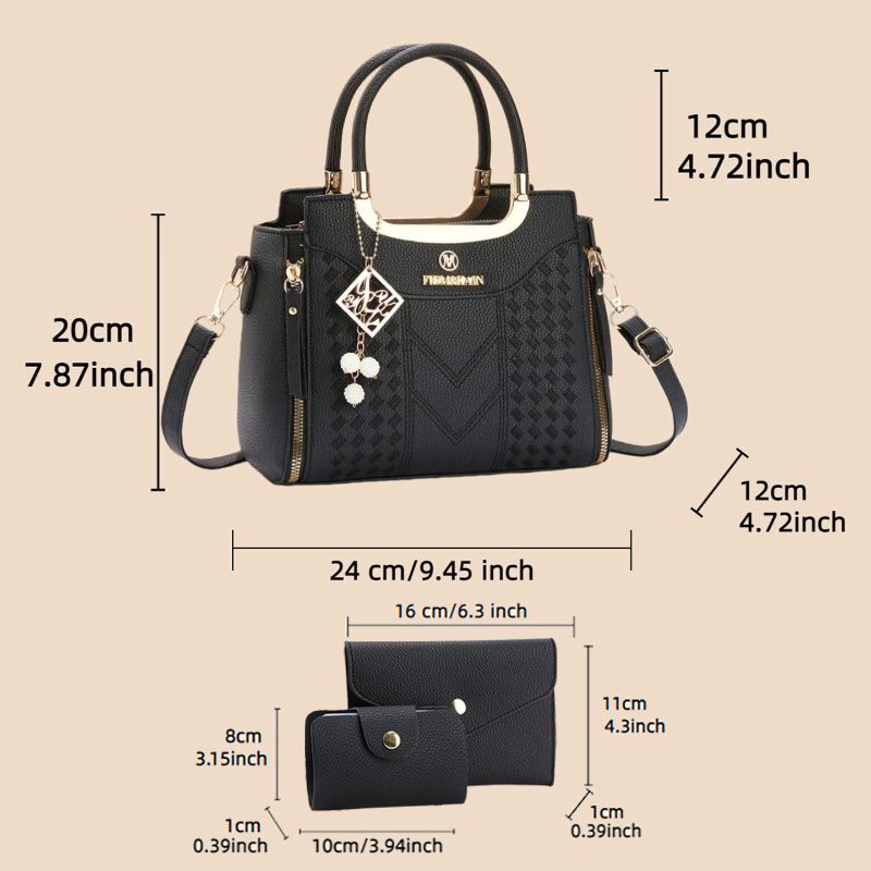 ชุดกระเป๋าถือ 3 ชิ้น ทำจากหนัง - Women Bags Dkny บทวิจารณ์และราคา
