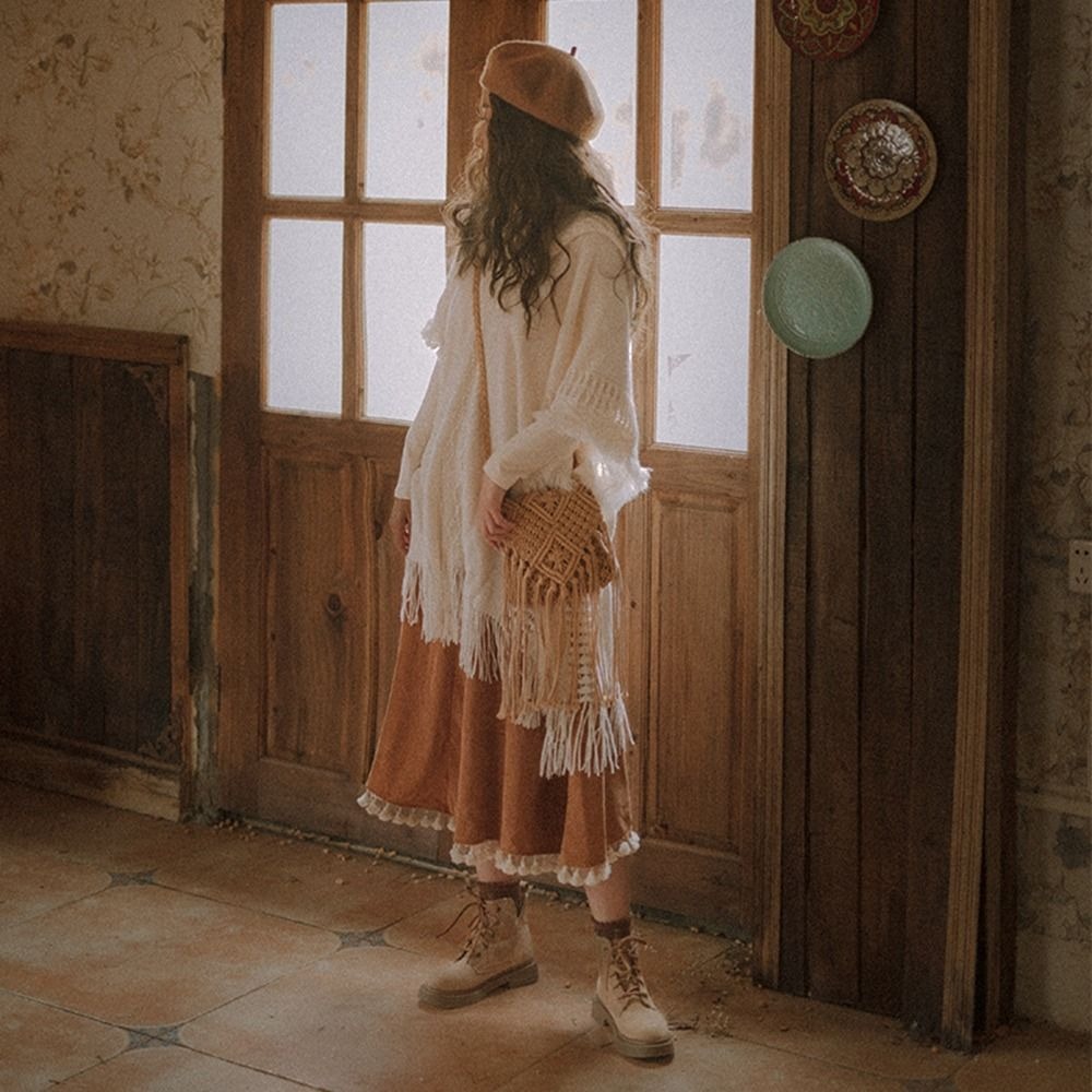 กระเป๋าสานสไตล์ชาติพันธุ์ สีพื - Woven Straw Bag บทวิจารณ์และราคา