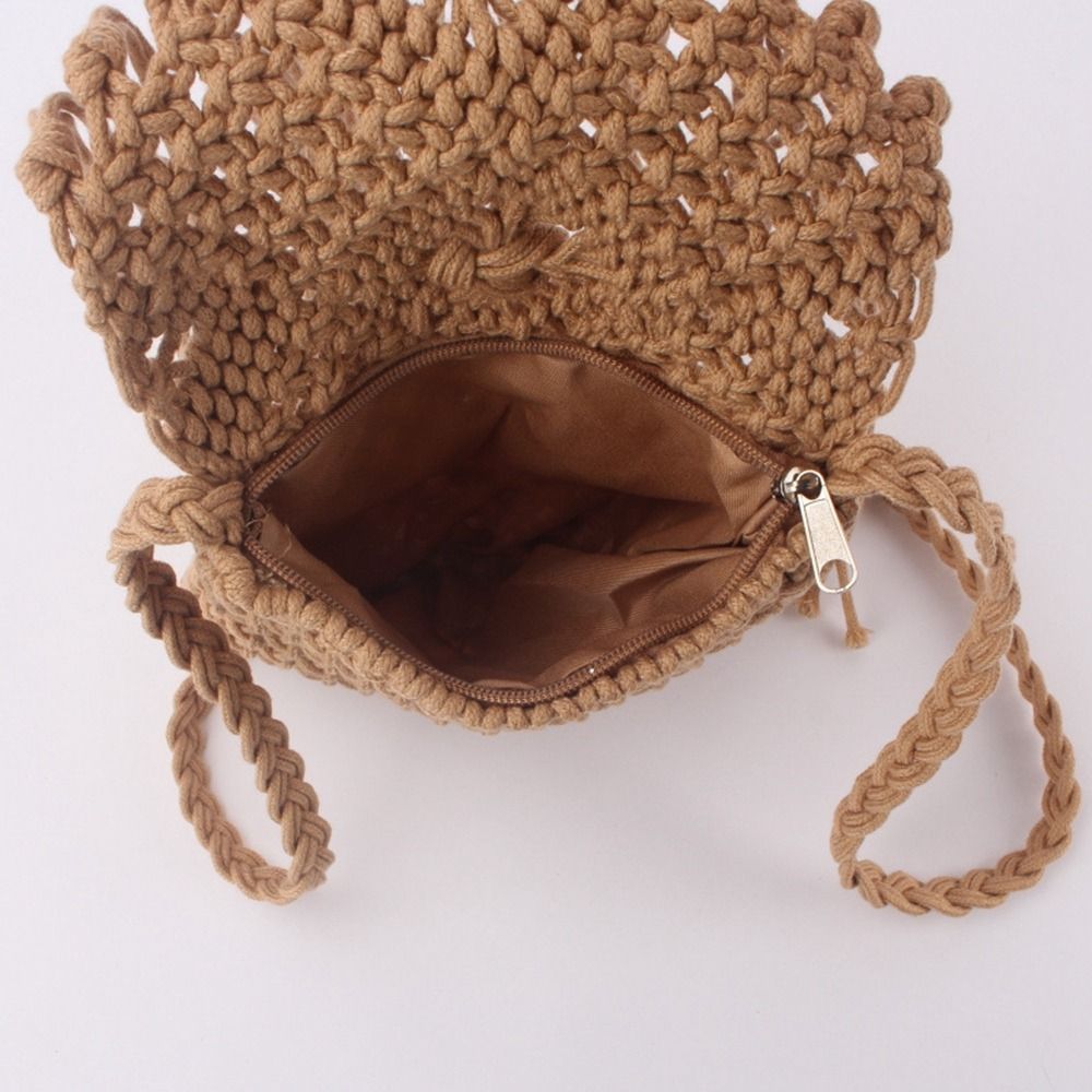 กระเป๋าสานสไตล์ชาติพันธุ์ สีพื - Woven Straw Bag บทวิจารณ์และราคา