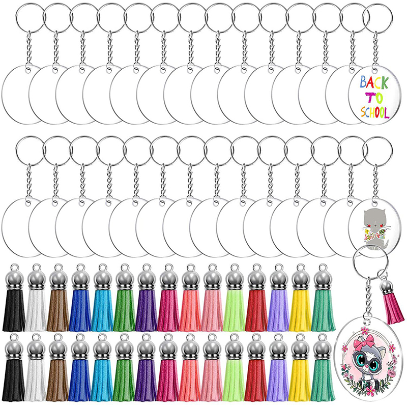 30ชุด DIY อะคริลิคใสแผ่นส่วนบุ - Circle Round Bag บทวิจารณ์และราคา