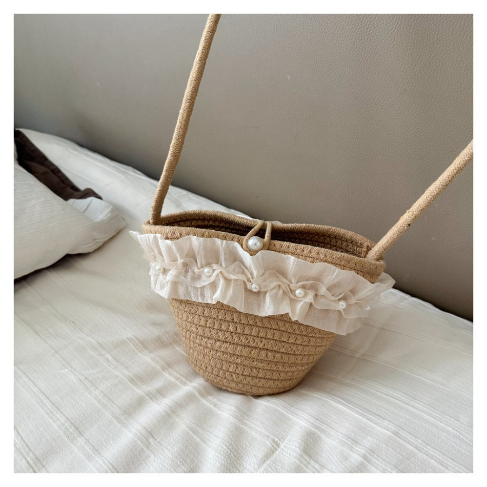 ชุดหมวกฟางและกระเป๋าสำหรับเด็ก - Woven Straw Bag บทวิจารณ์และราคา