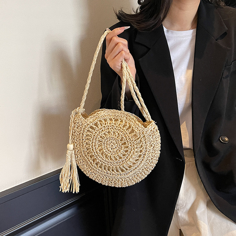 กระเป๋าสานทรงกลมสำหรับผู้หญิง  - Circle Round Bag บทวิจารณ์และราคา