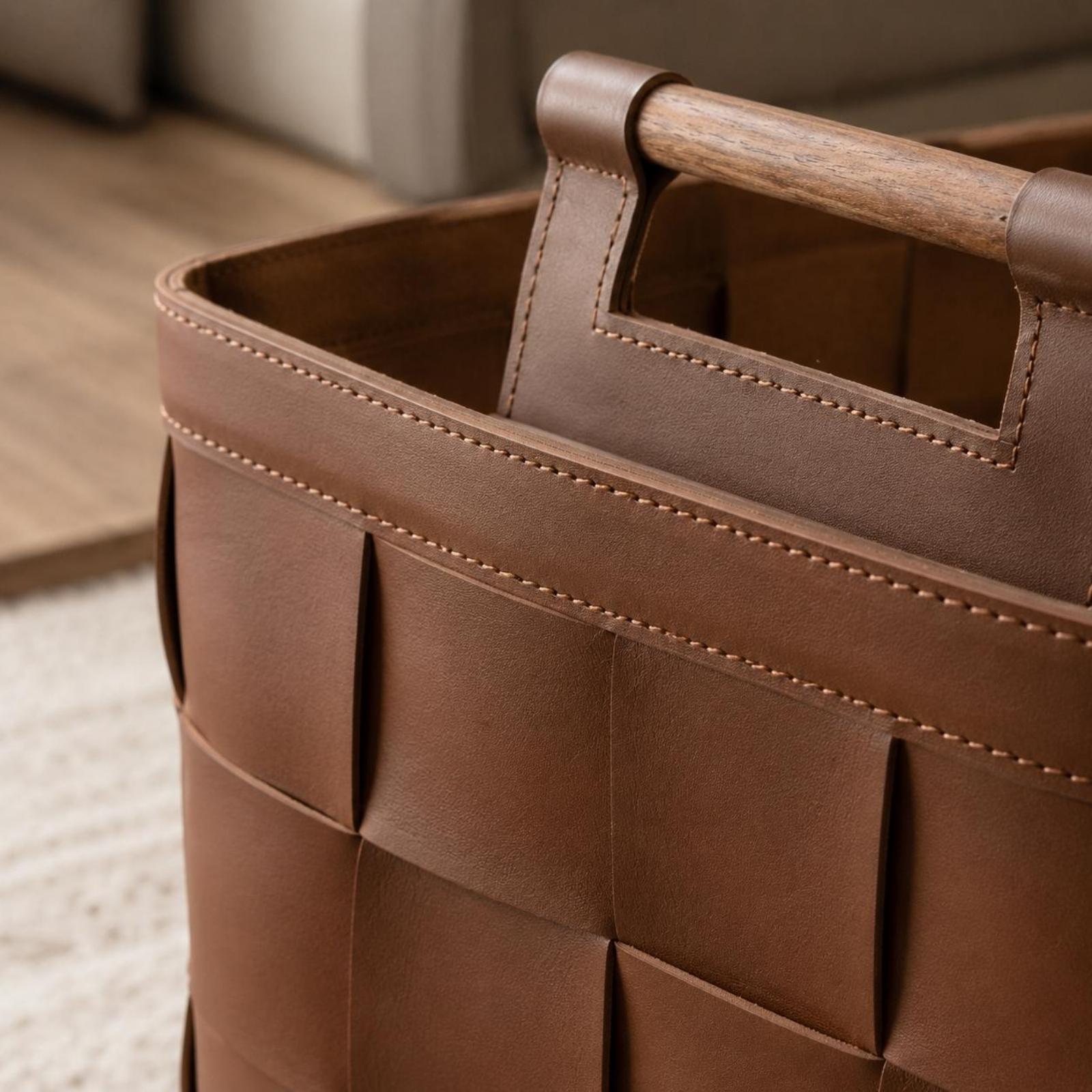 ตะกร้าหนังสานโครงสร้างแข็งแรง  - Top Handle Structured บทวิจารณ์และราคา