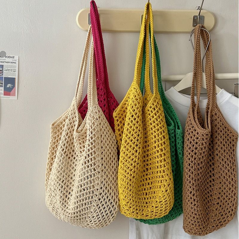 กระเป๋าสะพายไหล่สตรี กระเป๋าสะ - Woven Straw Bag บทวิจารณ์และราคา