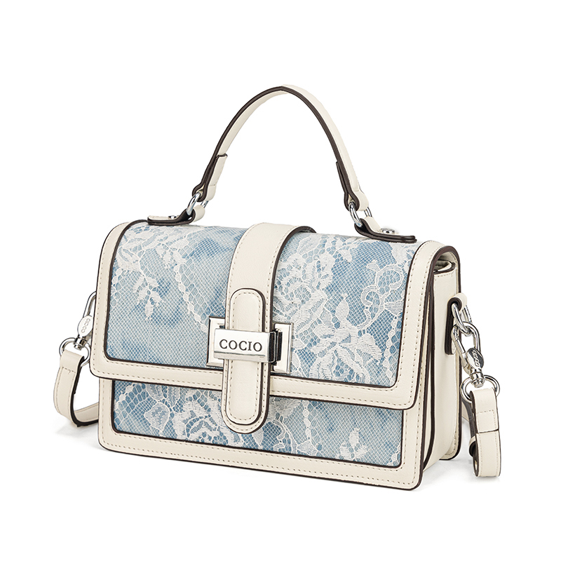 กระเป๋าถือลายงูสีน้ำเงินสำหรับ - Top Handle Structured บทวิจารณ์และราคา