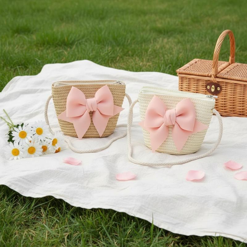 กระเป๋าสะพายไหล่สานสำหรับเด็กผ - Woven Straw Bag บทวิจารณ์และราคา