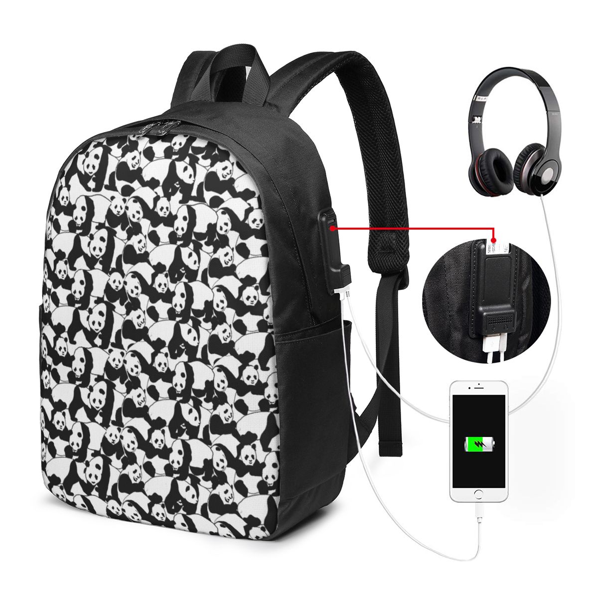 แพนด้าแพทเทิร์นกระเป๋าเป้สะพาย - Women'S Bag บทวิจารณ์และราคา