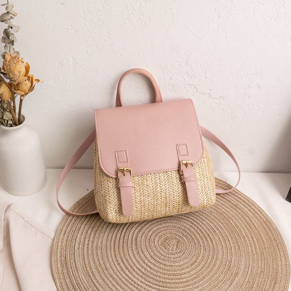 กระเป๋าเป้สะพายหลังหนัง PU แฟช - Woven Straw Bag บทวิจารณ์และราคา